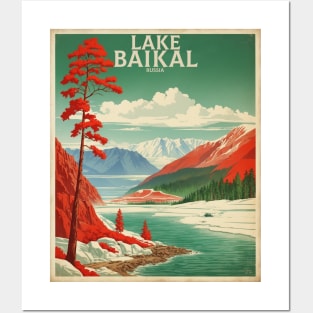 Lake Baikal Russia Vintage Tourism Poster Posters and Art